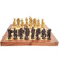 Handmade Brass Chess Set With Wooden Board