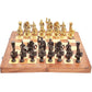 Handmade Brass Chess Set With Wooden Board