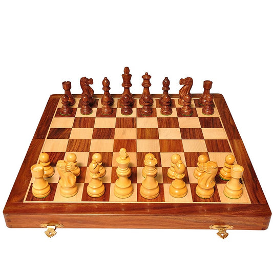 Handmade Folding Wooden Chess Board Set