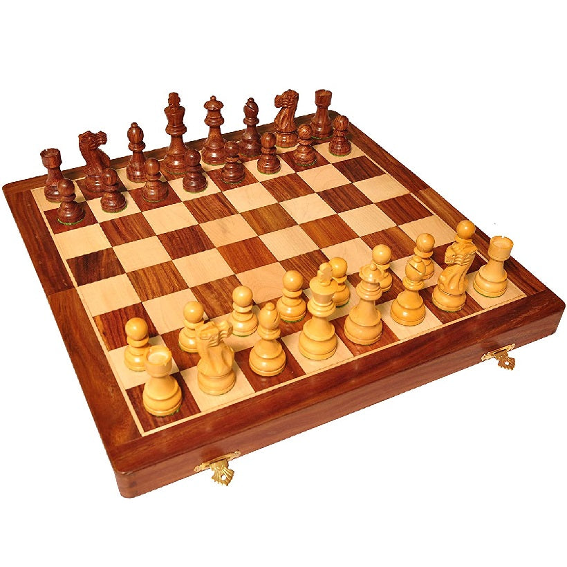 Handmade Folding Wooden Chess Board Set