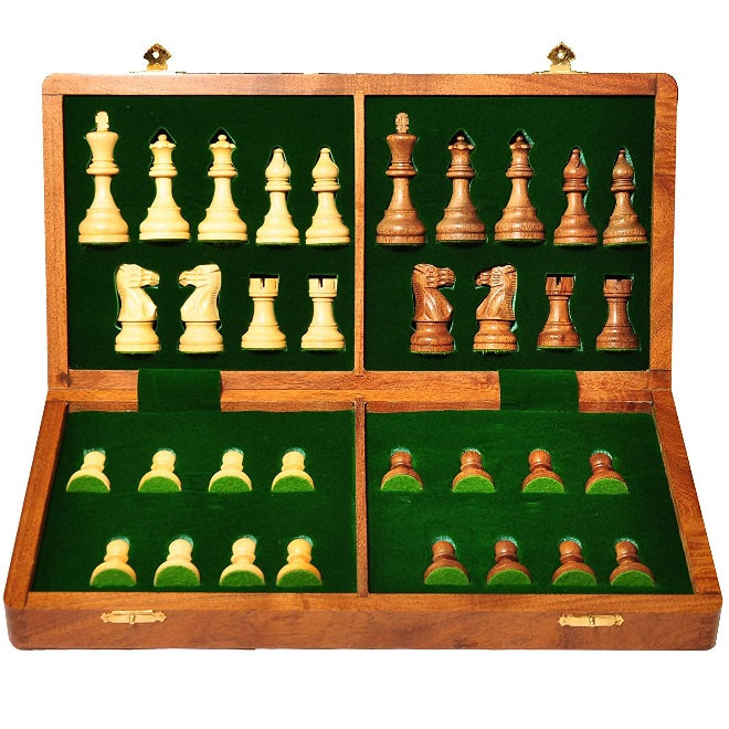 Handmade Folding Wooden Chess Board Set
