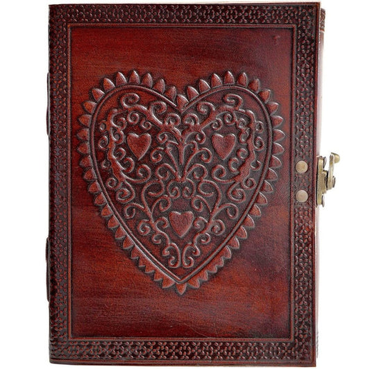Handmade Leather Celtic Heart Design Notebook