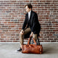 Handmade Leather Travel Duffle Bag Vintage Brown 
