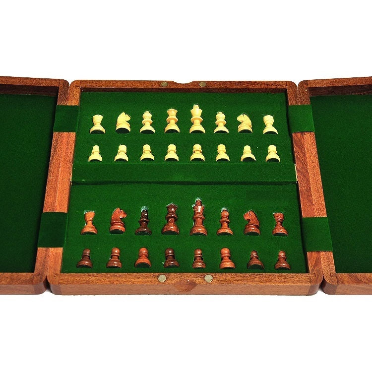 Handmade Wooden Magnetic Chess Board Foldable Set
