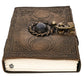 Leather Double Moon with Blue Stone Journal