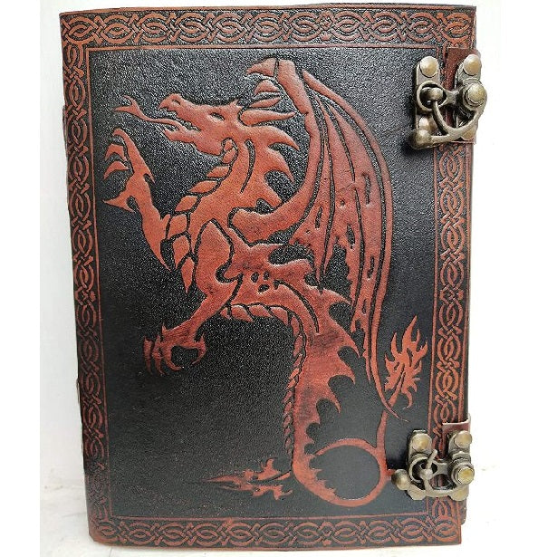 Leather Dragon Double Lock Journal 
