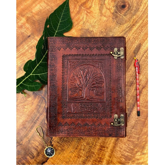 Leather Journal  Embossed Tree of Life Diary