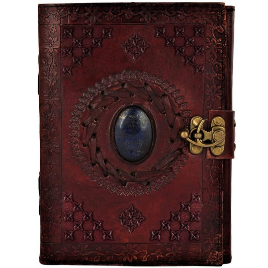 Leather Semi-Precious Stone With Bound Journal