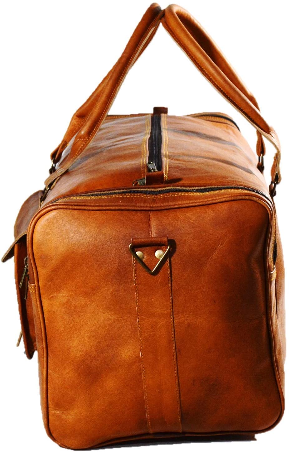 Vintage Leather Weekender Travel Duffle Bag Men's