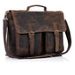 Vintage Buff Leather Messenger Bag