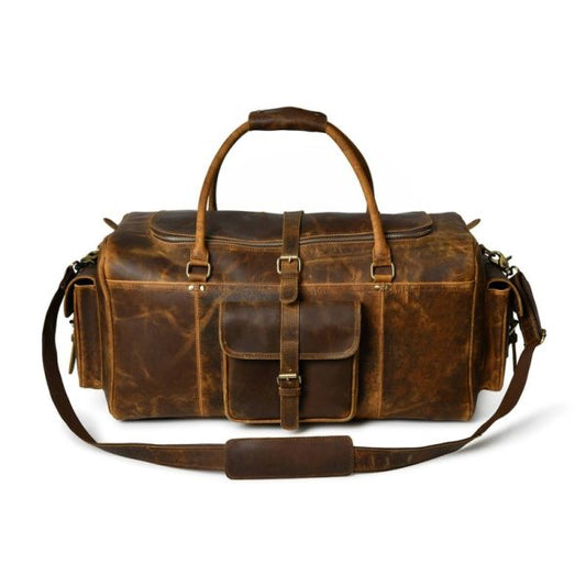 Vintage Buffalo leather Luggage Travel Gym Overnight Bag