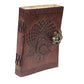 Vintage Hunter Leather Engraved Peacock Journal