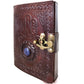 Vintage Leather Brown Hand Stone Journal