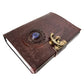 Vintage Leather Brown Hand Stone Journal