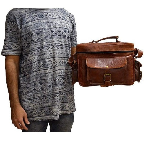 Vintage Leather Camera Case Crossbody  Bag 