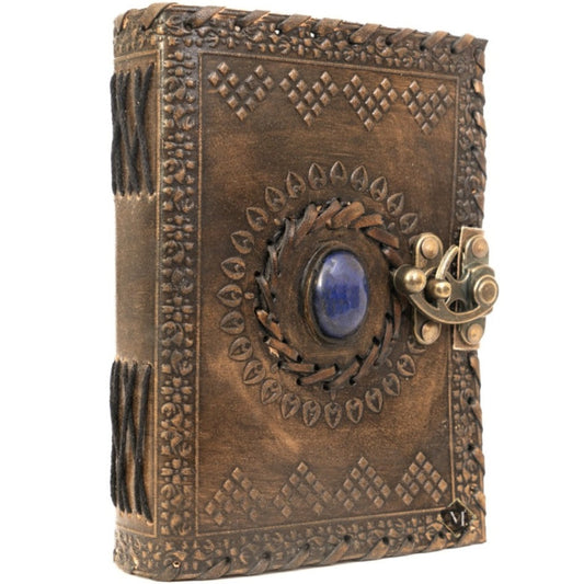 Vintage Leather Center Blue Stone Journal