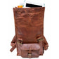 Vintage Leather Rolling Travel Backpack