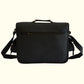 BLACK LEATHER MESSENGER CROSSBODY BAG