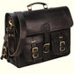 BLACK LEATHER MESSENGER CROSSBODY BAG